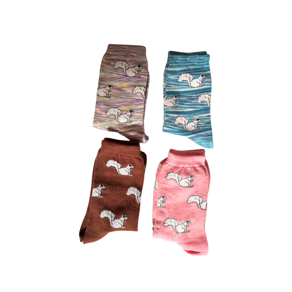 Purple Stripe, Blue Stripe, Brown and Coral Pink