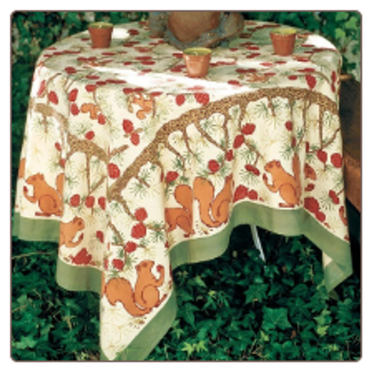 Squirrel and Pinecone Tablecloth