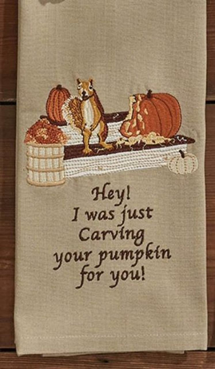 Squirrel and Pumpkins Towel