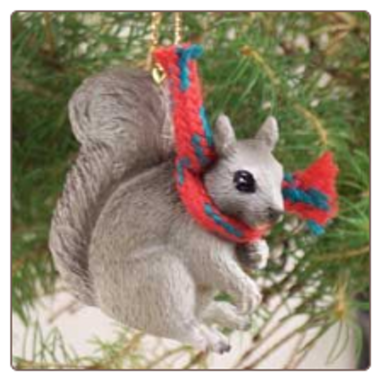 Gray Squirrel Christmas Ornament