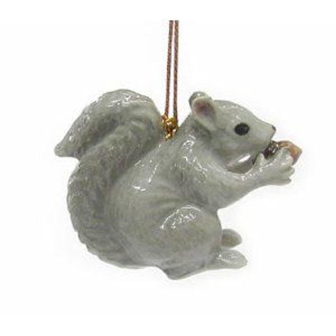 Porcelain Gray Squirrel Ornament
