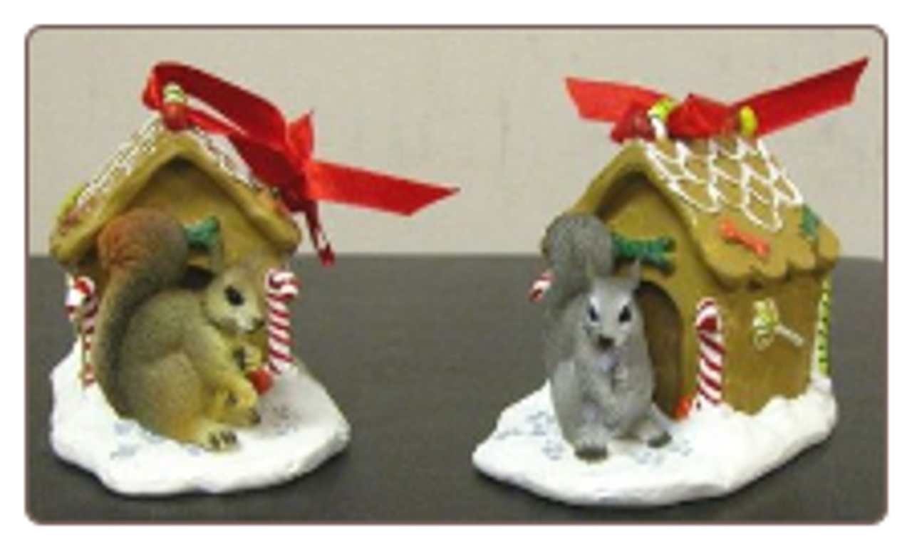 Squirrel Gingerbread House Ornament