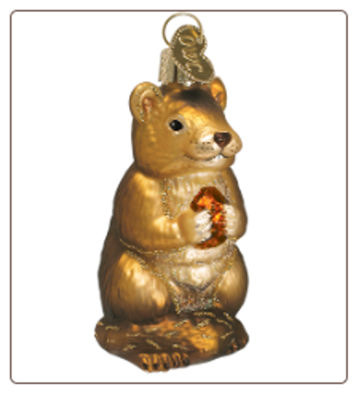 Beautiful Blown Glass Chipmunk Ornament