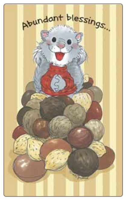 Squirrel on Plie of Nuts Thanksgiving Card
