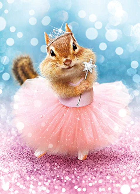 Chipmunk Ballerina  Birthday Card