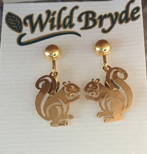 Happy Squirrel Earrings by Wild Bryde