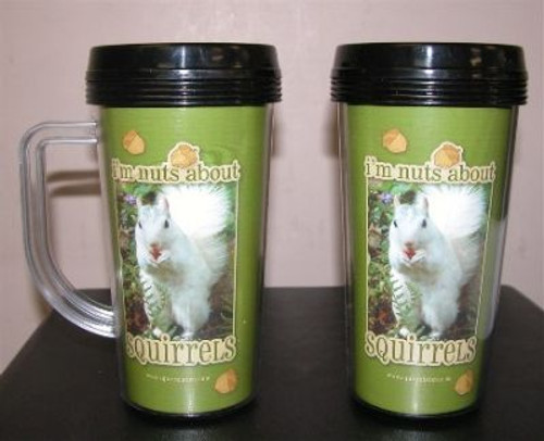 I'm Nuts About Squirrels  White Squirrel Travel Mug