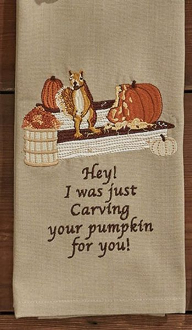 Squirrel and Pumpkins Towel