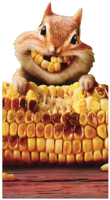Chipmunk Eating Corn Birthday Card