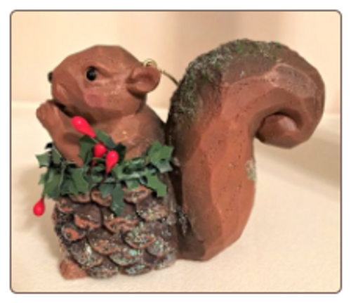 pinecone squirrel ornament