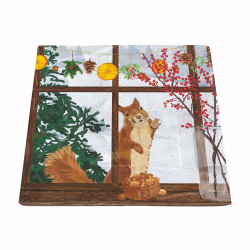 Hearth Time Squirrel Square Plate