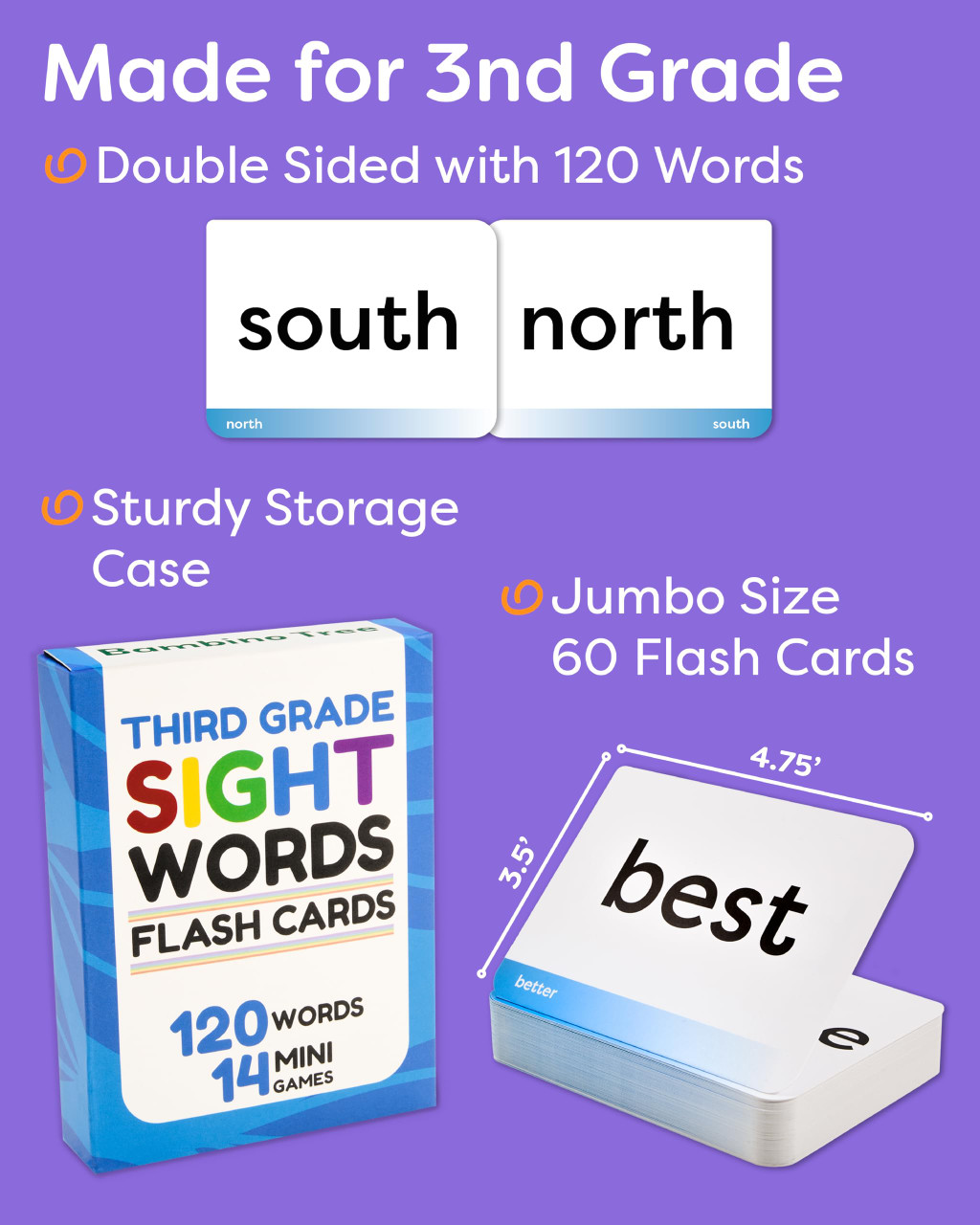 Sight Words Flash Cards 3rd Grade - 120 High Frequency Words from Dolch ...