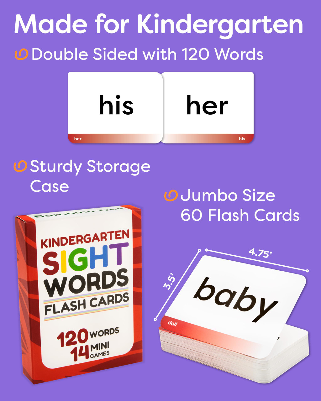 Sight Words Flash Cards Kindergarten - 120 High Frequency Words from