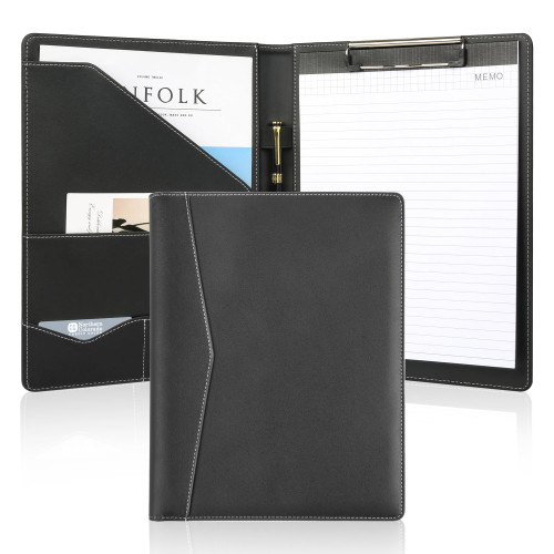 Pacific Mailer Padfolio Clipboard Folder Portfolio Organizer with Removeable Clipbaord Folio Clipboard Binder [Black]