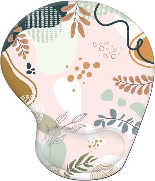 Tharney Ergonomic Mouse Pad with Wrist Rest Support, Mousepad with Comfortable Gel Wrist and Non-Slip PU Base for Pain Relief, Computer, Laptop, Office, Home (Flower-5)