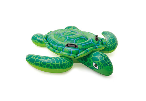 INTEX Lil' Sea Turtle Inflatable Pool Float: Animal Pool Toy For Kids  2 Heavy-Duty Handles  88lb Weight Capacity  59" x 50"  For Ages 3+