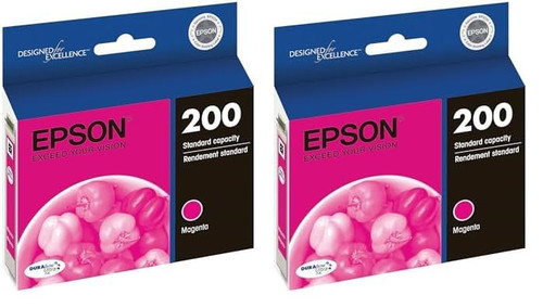 Epson T200 DURABrite Ultra -Ink Standard Capacity Magenta -Cartridge (T200320) for Select Expression and Workforce Printers, 1 Count (Pack of 2)