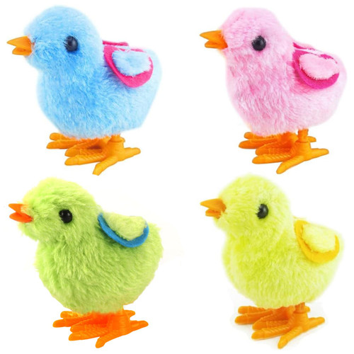 Audaisyly Chick Bunny Wind Up Toys for Kids, 4 PCS Clockwork Novelty Jumping Hopping Toy for Easter Egg Hunt Basket Stocking Party Birthday Gift