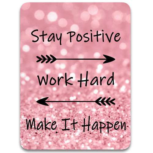 Dapesuom Small Mouse Pad, 6 x 8 Inch Thick Rubber Premium-Textured Non-Slip Portable & Washable Mini Mouse Mat for Women Wireless Laptops Keyboard Tray Gaming Work Computer Office Travel, Pink Quotes