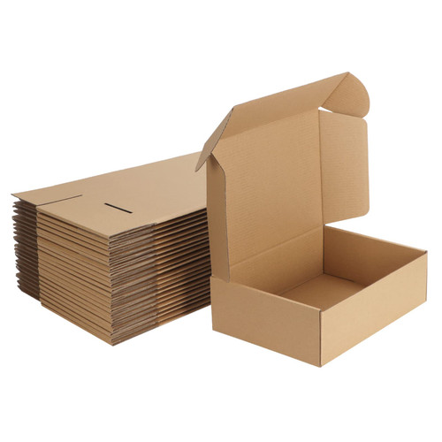 MEBRUDY 10x7x3 Inches Shipping Boxes Pack of 25, Corrugated Cardboard Box for Mailing Packing Literature Mailer