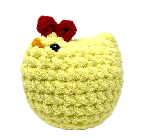 Handmade Crochet Chicken Plushie | Cozy 4" Crochet Animal | Perfect Gift for Thanksgiving, Christmas, Birthday | Made in the USA (Yellow)