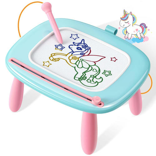 Seimome Magnetic Drawing Board, Toddler Girl Toy for 1-2 Year Old, Doodle Board Pad Learning and Educational Kids Toy for 1 2 3 Year Old Baby Girl Birthday Travel Activities - Mint Blue