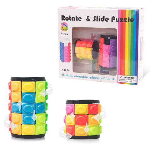 R.Y.TOYS Rotate and Slide Puzzle-Design Patent,Fidget Toys(Restore Order/Create Patterns) 8 Colors,3 and 5 Layers-Detach Piece for Quick Play,Brain Teaser,Sensory Toys Gifts,Easter Basket Stuffers