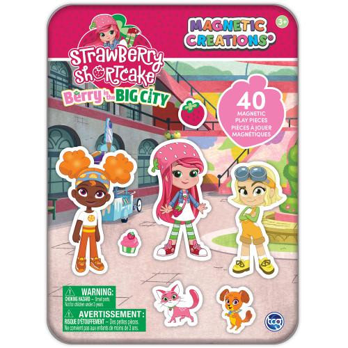 Magnetic Creations Tin: Strawberry Shortcake - Creative Storytelling Playset, 40 Pop-Out Magnets, Beautiful Play Scene, Mix & Play Toy, Kids Ages 3+