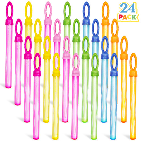 JOYIN 24 Pack 14 Big Bubble Wands Bulk Leaf Blower Bubble (2 Dozen) for Summer Toy, Outdoor/Indoor Activity Use, Easter, Party Favors Supplies for Kids