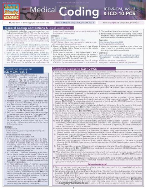 Medical Coding: Icd-10-Pcs (Quick Study Academic)