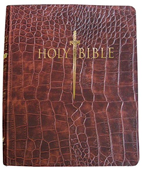 KJVER Sword Study Bible/Personal Size Large Print-Walnut Alligator Bonded Leather Indexed