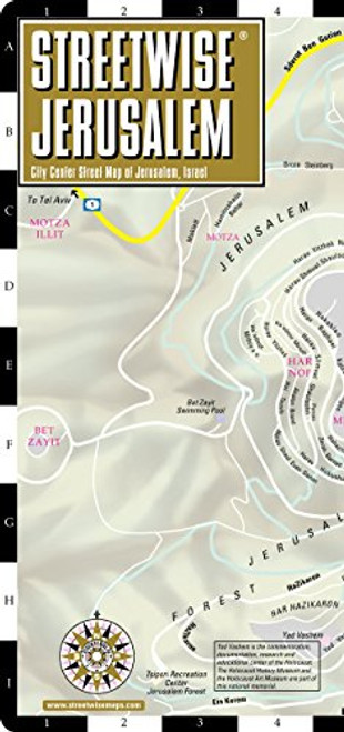 Streetwise Jerusalem Map - Laminated City Center Street Map of Jerusalem, Israel - Folding pocket size travel map