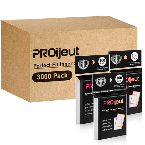 3000 Pack Card Sleeves Clear, Perfect Fit Inner Sleeves Ideal for Double-sleeving, Trading Card Sleeve Compatible with MTG, PKM, TCG and Gaming Cards (60 Microns)