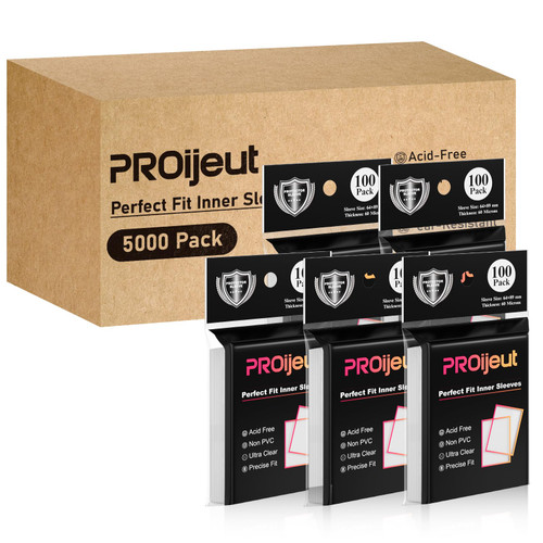5000 Pack Card Sleeves Clear, Perfect Fit Inner Sleeves Ideal for Double-sleeving, Trading Card Sleeve Compatible with MTG, PKM, TCG and Gaming Cards (60 Microns)