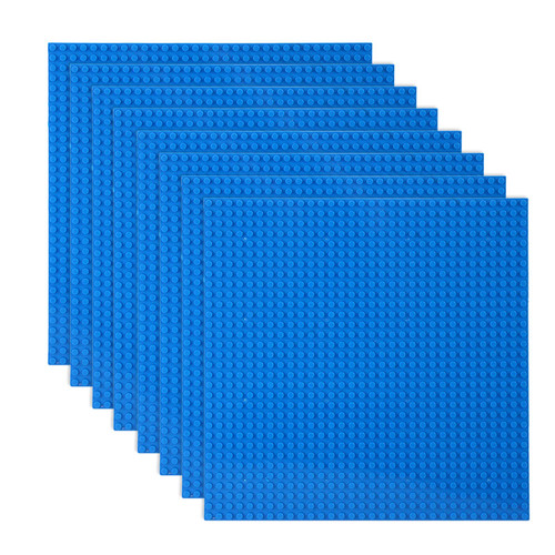 LVHERO Classic Baseplates Building Plates for Building Bricks 100% Compatible with All Major Brands-Baseplate, 10in x 10in, Pack of 8 (Blue)