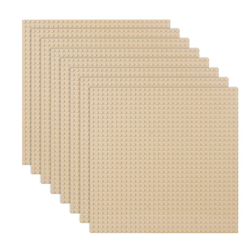 LVHERO Classic Baseplates Building Plates for Building Bricks 100% Compatible with All Major Brands-Baseplate, 10in x 10in, Pack of 8 (Sand)
