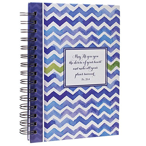 Watercolor Chevron Stripe Hardcover Wirebound Journal - Psalm 20:4