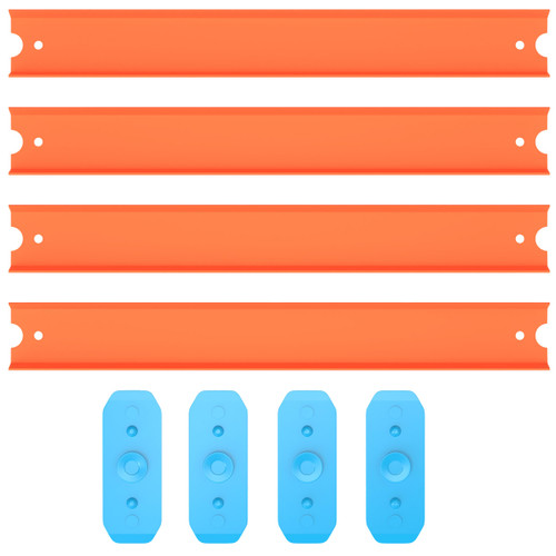 8-Piece Replacement Track Set  Compatible for Hot Wheels Cars, 3 Feet of Straight Track Builder with Connectors Included