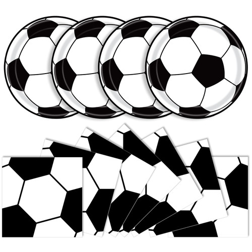 40 Pcs Soccer Plates and Napkins Party Supplies, Soccer Birthday Party Decorations Disposable Paper Plates and Napkins Tableware Set for Sports Theme Birthday Party Baby Shower Serves 20