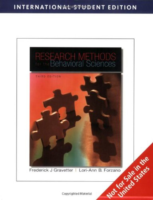 Research Methods for the Behavioral Sciences, International Edition
