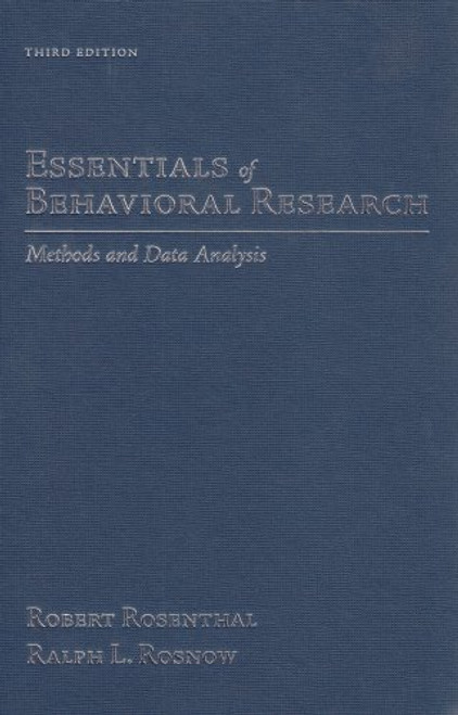 Essentials of Behavioral Research: Methods and Data Analysis
