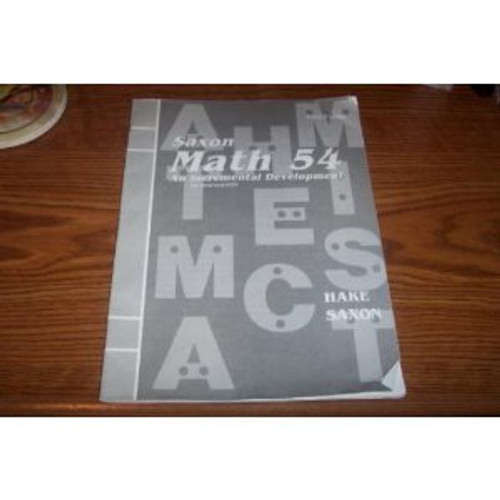 Saxon Math 54: An Incremental Development (Masters and Test Forms Booklet)