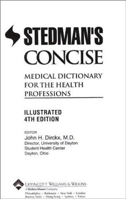 Stedman's Concise Medical Dictionary for the Health Professions: Illustrated (Book with CD-ROM)