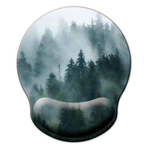 Mouse Pad with Wrist Support, Ergonomic Mouse Pad with Memory Foam Wrist Rest Cushion, Non-Slip Rubber Base Gaming Mice Pad for Home Office Computer Laptop, Forest