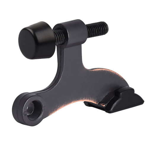 HOMOTEK 48 Pack Hinge Pin Oil Rubbed Bronze Door Stopper,Adjustable Deluxe Heavy Duty Door Stopper 2-1/2"x1-3/4,with Black Rubber Bumper Tips