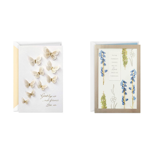 Hallmark Sympathy Cards Bundle - Butterflies and Love Sees Us Through Designs