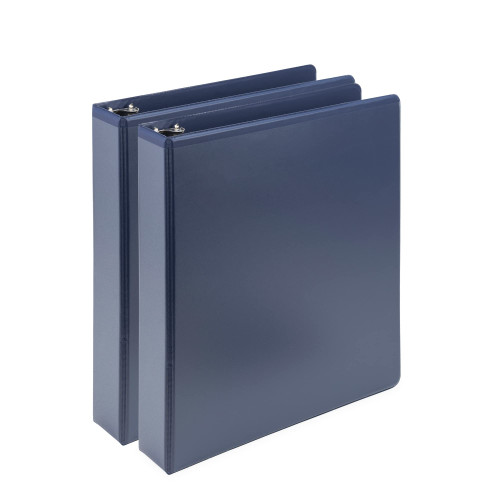 Samsill Plant-Based 1.5 Inch Durable D-Ring, Made in USA, View Binder, Eco-Friendly, USDA Certified Biobased, 2 Pack, Indigo Blue