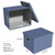 Oterri File Organizer Box,Filing Box with Lid,File Box for Letter/Legal File Folder Storage, Portable Hanging File Box for Office/Decor/Home,1 Pack,Blue-Box only