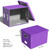 2 Pack File Storage Organizer Box, Portable Filing With Lid, Fit for Letter/Legal Folder Storage, Purple