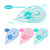 Vobou White Correction Tape, Easy To Use Applicator for Instant Corrections, For school, Office (Blue,Green,Pink, 12pack, 6M/256" x 0.2")
